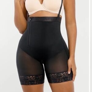 NWT Shapellx Shapewear XXL Black Postpartum Side Zipper Support Shorts